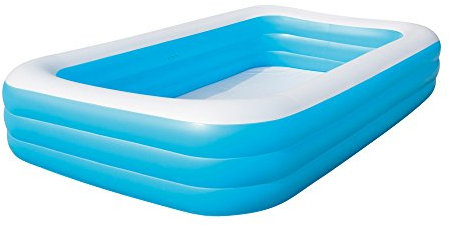 Bestway 54009 Deluxe Rechteckiger Familien-Pool, 305 x 183 x 56 cm, Blau