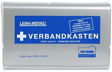 Leina 10101 - Kit de primeros auxilios para vehículos de motor, edición Star Silver Edition, plateado/azul/blanco