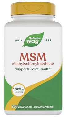 Nature's Way MSM 1000 mg - Joint Health Supplement* - With Methylsulfonylmethane - Gluten-Free & Vegan - 200 Tablets