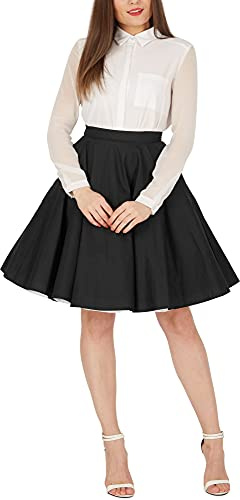 BlackButterfly Vintage Rockabilly Estilo De Los 50 Falda Acampanada (Negro, 4XL)