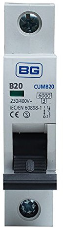 BG CUMB20 - British General 20A 20 Amp SP MCB Miniature Circuit Breaker Fuse
