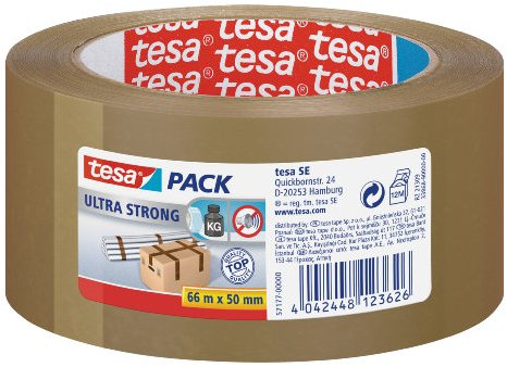 tesa Ultrastrong 57177-00000 Cinta Adhesiva, 66 x 50 mm, Marrón