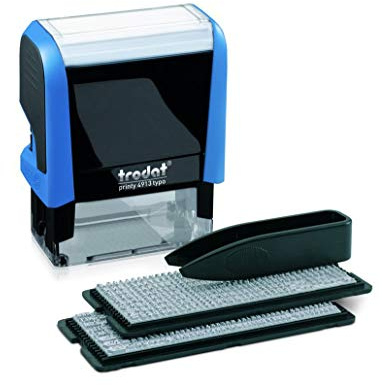 Trodat Printy 4913 Custom Stamp - DIY Self Inking Stamp Personalised By You - Can Be Changed Multiple Times - Black Ink - Max. Impression Size 57 x 21mm