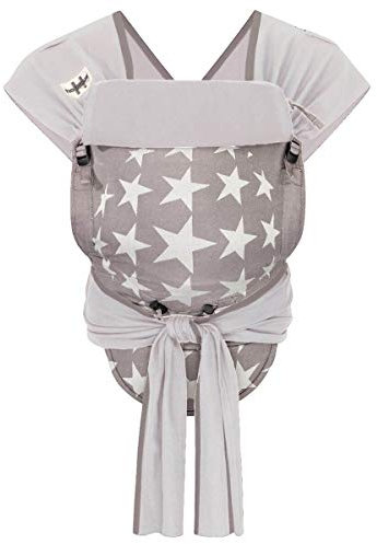 Hoppediz Hop-Tye Conversion Babytrage aus Tragetuch Stoff I Mei Tai I Bauchtrage & Rückentrage, Design Los Angeles grau