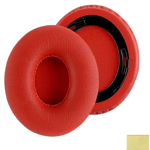 Geekria Cuscinetti auricolari di ricambio compatibili con cuffie On-Ear Beats Solo HD, parti di riparazione (rosso)