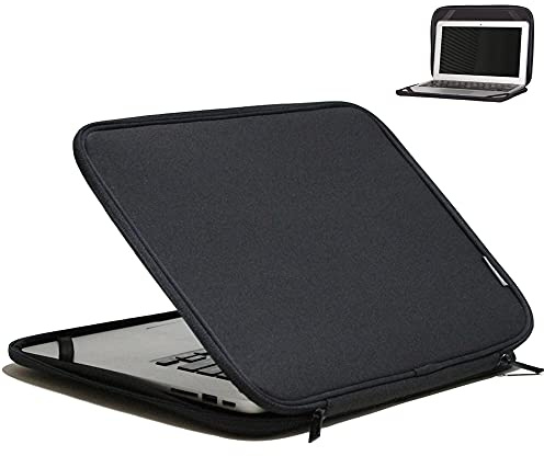 Inntzone Laptop Sleeve 15.6 Inch Foldable Slim Case Lightweight Bag Notebook Computer Carrying Flip Cover (Black)