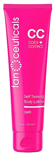 Tanceuticals Self Tanner - Dark Self Tanning Lotion for Body - Gives Natural Looking & Long Lasting Sunless Tan – Quick Fake Tan, Bronze Glow - Fresh Coconut Scent & Healthy Ingredients (Dark)