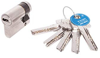 Tesa Assa Abloy T6554510N Cilindro De Seguridad Estándar T60 Niquelado 45 x 10 mm Medio Cilindro Llave Leva Larga
