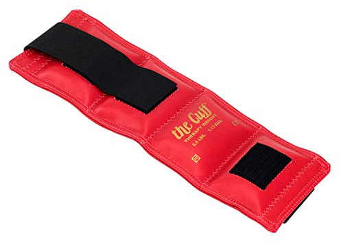 The Cuff Original Adjustable Ankle and Wrist Weight for Training, Dance, Running, Cardio, Aerobics, Toning, and Physical Therapy for Men and Women, 2.5 lb, Red