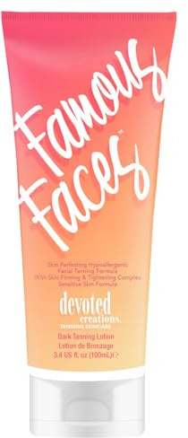 Devoted Creations Famous Faces Skin Perfecting Hypoallergenic Facial Tanning Lotion, 3.4 Fl. Oz.