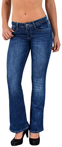 ESRA Bootcut Jeans Damen Bootcut Jeanshose Bootcut Hose Hüftjeans Schlaghose Damen Jeans Damen Low Waist Wide Leg Jeans Damen Weite Jeans Hose Damen Schlagjeans bis Übergröße B500