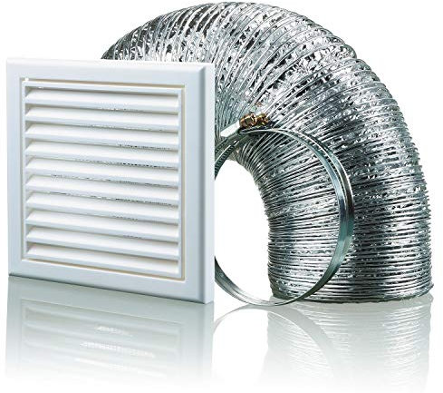 Blauberg UK BB-CHK-150-3-VSWH Cooker Hood Duct Vent Kit Fan Extract 150mm White, 150 mm, Set of 4 Pieces