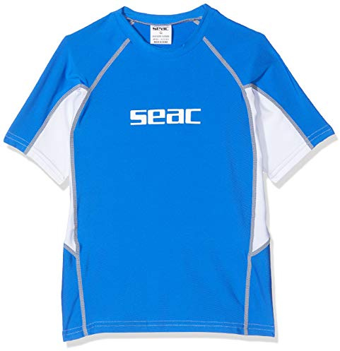 SEAC RAA Short EVO Camiseta para Snorkeling y Natación con Protección UV, Unisex niños, Azul Claro, 11/12 años