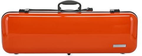 GEWA estuche para violín AIR 2.1 - Fabricado en Alemania - naranja alto brillo - carcasa de termoplástico - Cerradura de combinación - Bolsa de accesorios+partituras - Correas tipo mochila