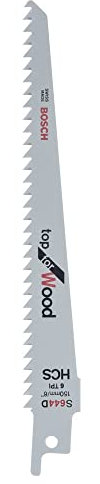 Bosch Professional 25 unidades Hoja de sierra sable S 644 D Top for Wood, para madera, 150 x 19 x 1.25 mm, accesorio de sierra sable