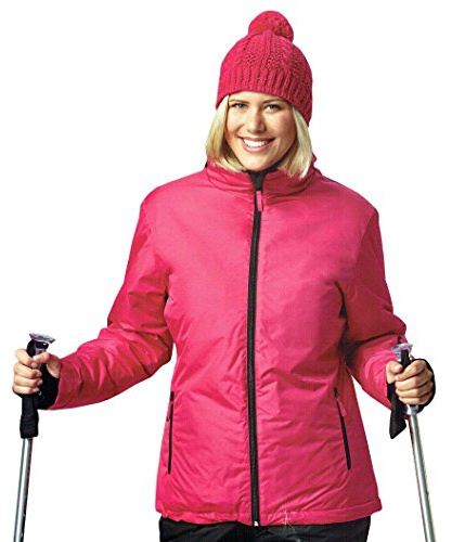 DS Damen Skijacke Snowboardjacke Jacke winddicht und wasserabweisend Ski Bionic Finish Eco Oeko Tex Rosa (L (44/46))