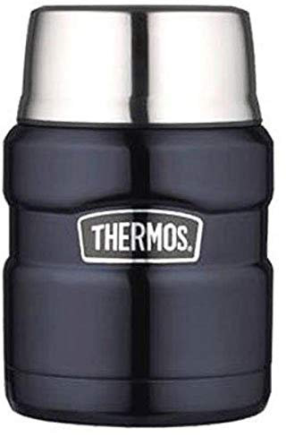 THERMOS Stainless King Vacuum-Insulated Food Jar with Spoon, 16 Ounce, Midnight Blue