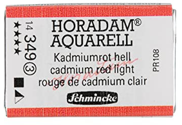 Schmincke – HORADAM® AQUARELL - feinste Künstler-Aquarellfarben, 349 Kadmiumrot hell, 14 349 043, 1/1 Näpfchen