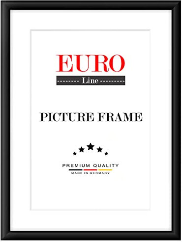 EUROLine Cornice in legno 50 x 28 cm Nero opaco con vetro acrilico antiriflesso per | Immagini | manifesti | cornici per puzzle | disponibile in 22 colori