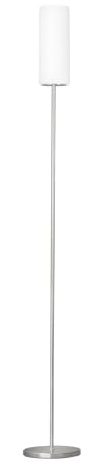 Eglo Lampadaire TROY 3, lampes de sol à flamme, matériau : acier, couleur : | nickel mat, verre : blanc satiné, douille : E27, interrupteur à pied