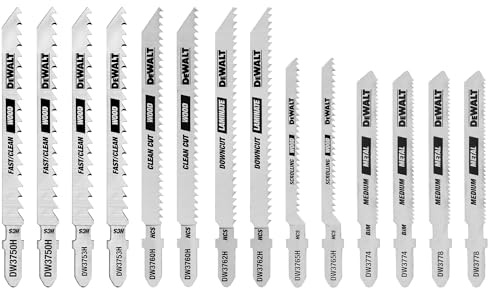 DEWALT Jigsaw Blades Set with Case, T-Shank, 14-Piece (DW3742C)