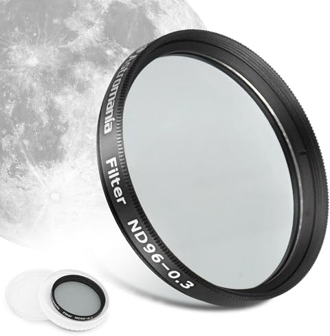 Astromania Telescope Moon Filter 2 inch, Neutral Density Telescope Filter ND96-0.3 with 50% Light Transmission Reduces Moon Glare&Enhances Lunar Crater Detail, Work with Telescope Accepts 2 Eyepiece