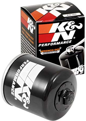 K&N Filtro olio per motociclette: Progettato per l'uso con oli sintetici o convenzionali. Per modelli Kawasaki, Yamaha, Honda, Polaris selezionati, KN-303 (Cartuccia 66x83mm)