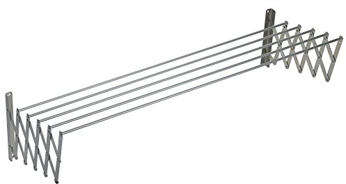 Sauvic Stendibiancheria estensibile con reggetta e 5 raggi in alluminio da 130 cm