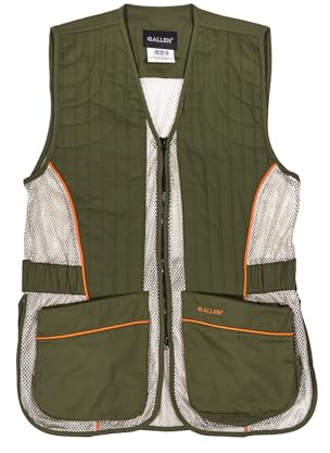 Allen Company unisex adult Apparel Ace Range Shooting Vest with Moveable Shoulder Pad Medium Large Olive Tan 22, Olive/Tan, Medium-Large US