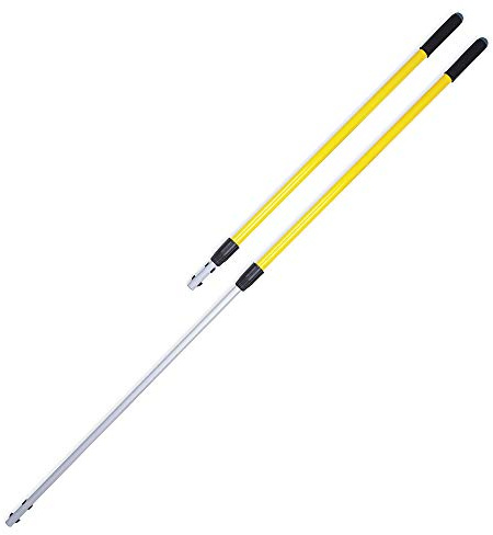 Rubbermaid Commercial Products HYGEN Quick-Connect Adjustable Extension Handle/Pole, Lightweight Cleaning Tool for Floors/Walls/Ceilings/Windows for Janitorial/Residential/Commercial/Business, Yellow