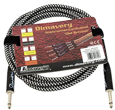 DIMAVERY Instrumenten-Kabel, 3m, sw/sil