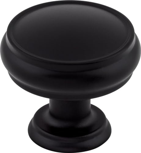 Top Knobs TK832BLK Serene Collection 1-3/8 Eden Large Knob, Flat Black