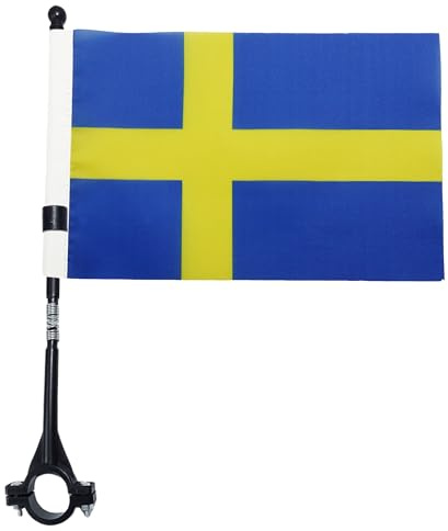 AZ FLAG Drapeau Vélo Suède 21x15 cm Drapeau Suédois Polyester Léger Hampe
