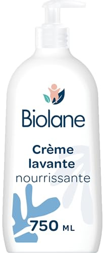 BIOLANE - Crème lavante nourrissante - Gel douche bebe doux et sans savon - Corps et Cheveux - Peau Sensible – Flacon-pompe 750 ml- Fabriqué en France