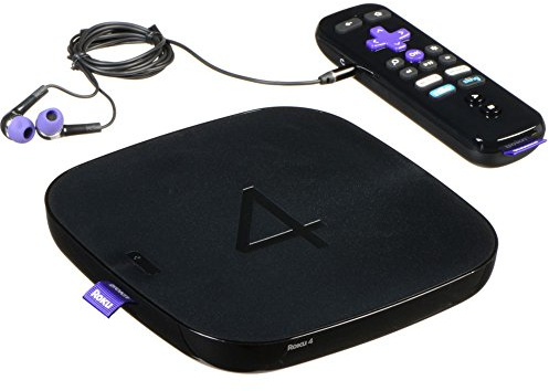 Roku 4 | HD and 4K UHD Streaming Media Player with Enhanced Remote (Voice Search, Lost Remote Finder, and Headphone), Quad-Core Processor, Dual-Band Wi-Fi, Ethernet, and USB Port