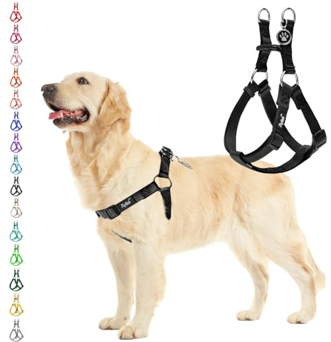 PUPTECK Step-in Dog Harness Medium Dog, Anti Pull Adjustable Dog Halter Easy Control for Walking