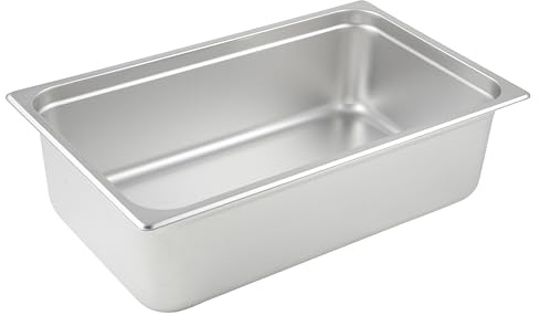 Winco Full Size 6 Deep Metal Food Pan / Steam Table Pan, Anti-Jam, 25 Gauge