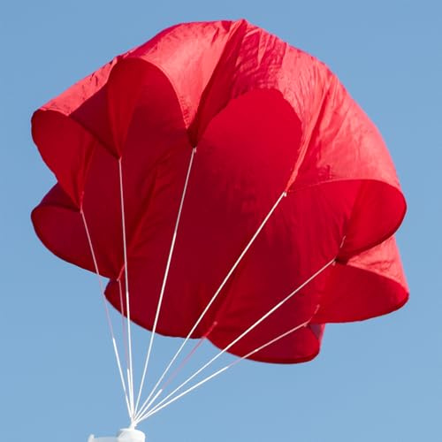 Relationshipware 24 Red Rip-Stop Nylon Parachute for Water or Model Rocket