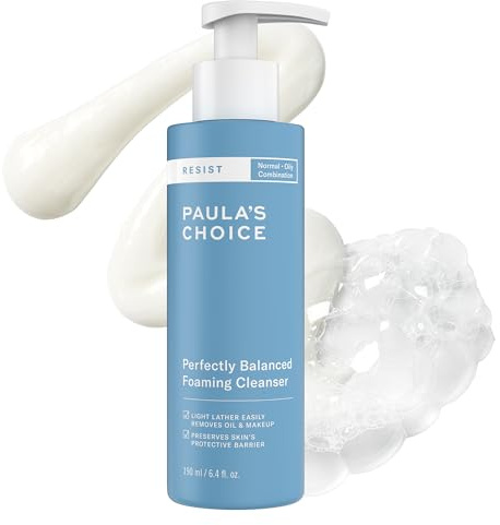 Paula's Choice RESIST Perfectly Balanced Foaming Facial Cleanser, Face Cleanser with Hyaluronic Acid & Aloe, Anti-Aging Face Wash, Large Pores & Oily Skin, Fragrance-Free, 6.4 Fl Oz