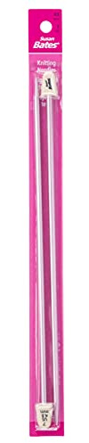 Susan Bates 10-Inch Silvalume Single Point Knitting Needle, 4.5mm, Rose