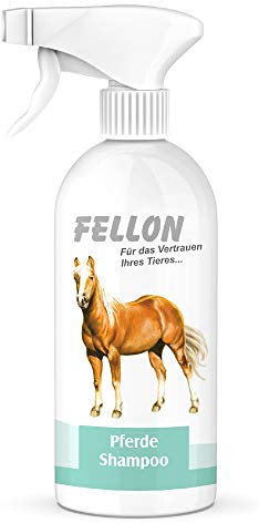 Fellon Pferdeshampoo - Sanftes Fellpflege-Shampoo für Pferde, gegen trockene Haut - pH-neutral, natürlich, rückfettend - Reinigungsshampoo mit milden Waschsubstanzen - 500 ml Sprühflasche