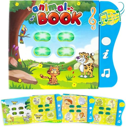 Boxiki kids Libro con Riproduzione Suoni Animali in Inglese by Libro del Linguaggio degli Animali by Activity Book per Lo Sviluppo Intellettuale dei Bambini: Musica, Suoni e Altro Ancora.