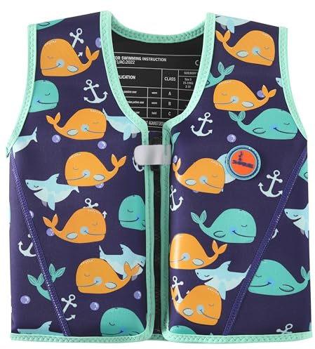 Swimbubs Kids Swim Vest – Swimming Jacket for Baby, Toddler & Kids, Learn to Swim Buoyancy Aid Float Vest (3-6 Years, Blue Whale)
