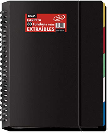 DOHE - Porte-vues de 30 pochettes PP (80 mic) Détachable Noir