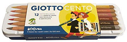 Giotto Cento Pastelli In Legno Edizione Limitata 100 Anni Fila, 12 Unità, Confezione da 1