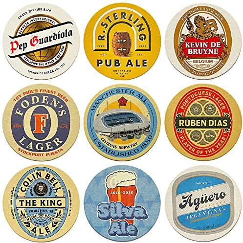 Man City Beer Mats x9