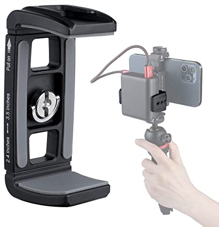 ARNARKOK Soporte de Abrazadera de Banco de energía, Soporte de trípode de Metal para teléfono, Jaula de cámara, con Agujero de Tornillo de 1/4 Pulgadas, Soporte de Zapata fría, Clip de Soporte para