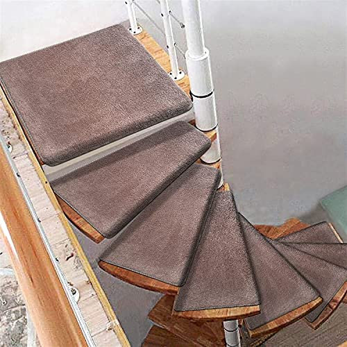 Pedata per Scale Curva, Girare a Sinistra/Destra Cuscino per Scale a chiocciola Antiscivolo Tappeto, Tappetini per Scale Girevoli, Tappetino per Scale con Protezione per Gradini Copertura Au