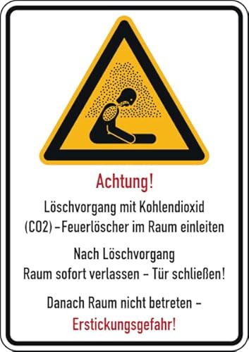 Dreifke® Warnschild, Kombischild, Löschvorgang Erstickungsgefahr | PVC | 297x420 mm
