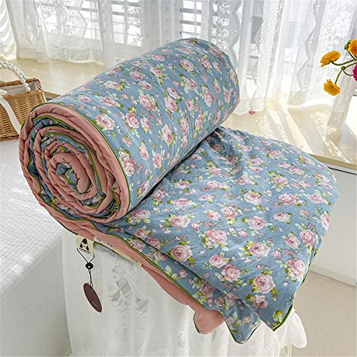 FANSU Copriletto Trapuntato Matrimoniale Singolo Elegante Reversibile Coperta Trapunta Primaverile Estivo Antipolveri Copri Letto per Camera da Letto (200x230cm,Rosa Manor)